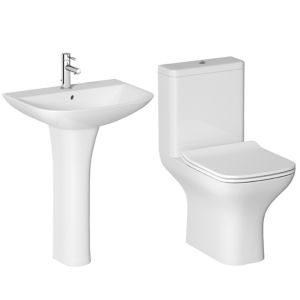 Image of Cooke & Lewis Lanzo Close-coupled Toilet & full pedestal basin