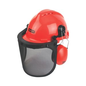 Image of Oregon Red Forestry helmet with Ear defenders & visor