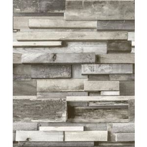 Image of Gold Horizontal wood Grey Faux wall Embossed Wallpaper
