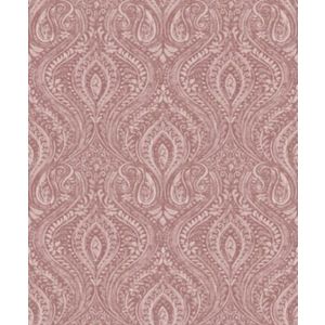 Gold Anoushka Red Mica Effect Embossed Wallpaper