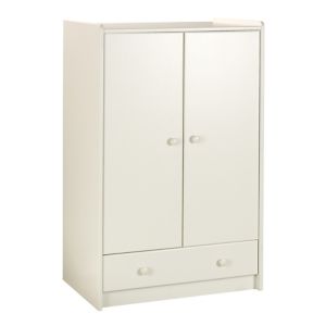 Image of Wizard Off white 1 Drawer Double Wardrobe (H)1232mm (W)790mm (D)536mm