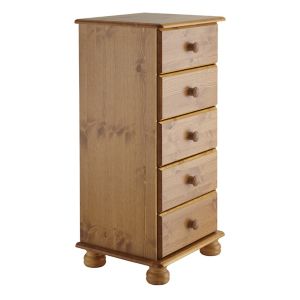 Image of Malmo Stained Pine 5 Drawer Chest (H)901mm (W)441mm (D)383mm