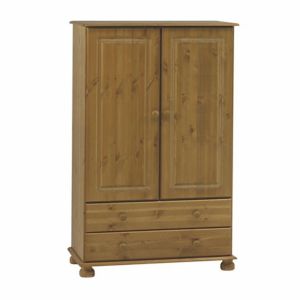 Image of Malmo Stained Pine 2 Drawer Double Wardrobe (H)1373mm (W)883mm (D)480mm