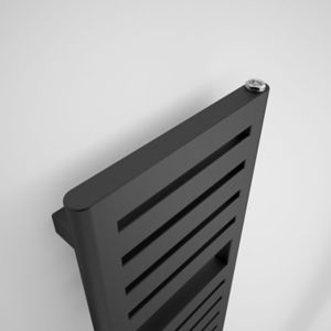 Image of Terma Salisbury 386W Electric Metallic black Towel warmer (H)1360mm (W)300mm