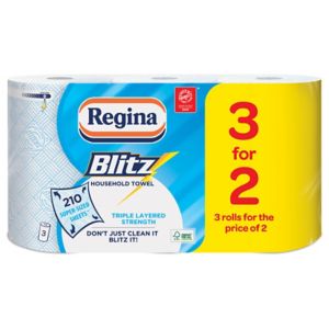 Regina Blitz White Paper Towels, Pack Of 3