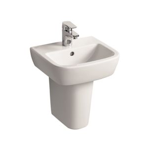 Armitage Shanks Tempo White D-Shaped Wall-Mounted Cloakroom Basin (W)40Cm