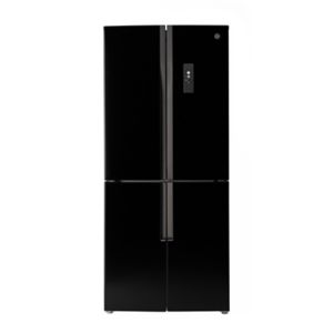 Image of Hoover HFDN 180BK American style Black Freestanding Fridge freezer