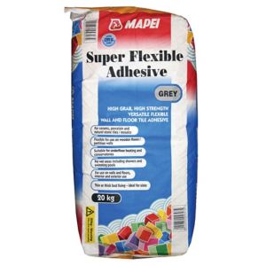 Image of Mapei Super flexible Ready mixed Grey Tile Powder Adhesive 20kg