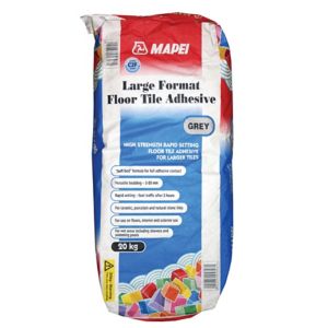 Image of Mapei Large format Ready mixed Grey Floor Tile Powder Adhesive 20kg