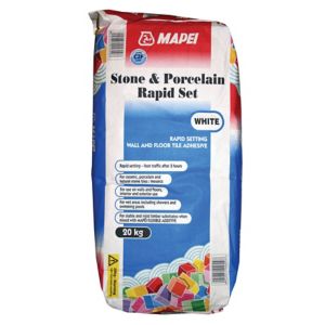 Image of Mapei Fast Set Ready mixed White Tile Powder Adhesive 20kg
