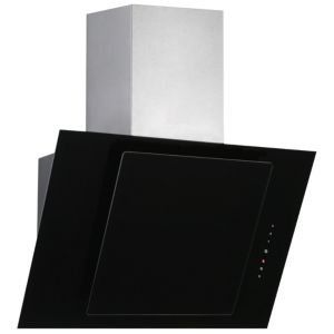 Image of Designair ALPHA9BK Black Glass Angled Cooker hood (W)90cm