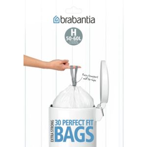 Image of Brabantia White Plastic H 50-60L Extra strong bin bag Pack of 30