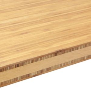 Image of 40mm Polished Bamboo Square edge Kitchen Breakfast bar Worktop (L)3000mm