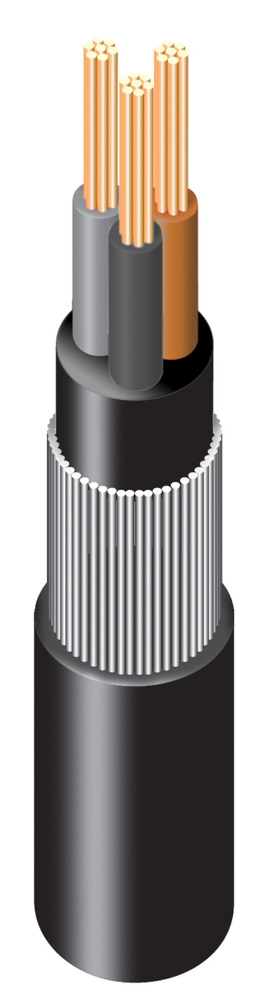 Prysmian Black 3-core Armoured Cable 2.5mm² x 10m
