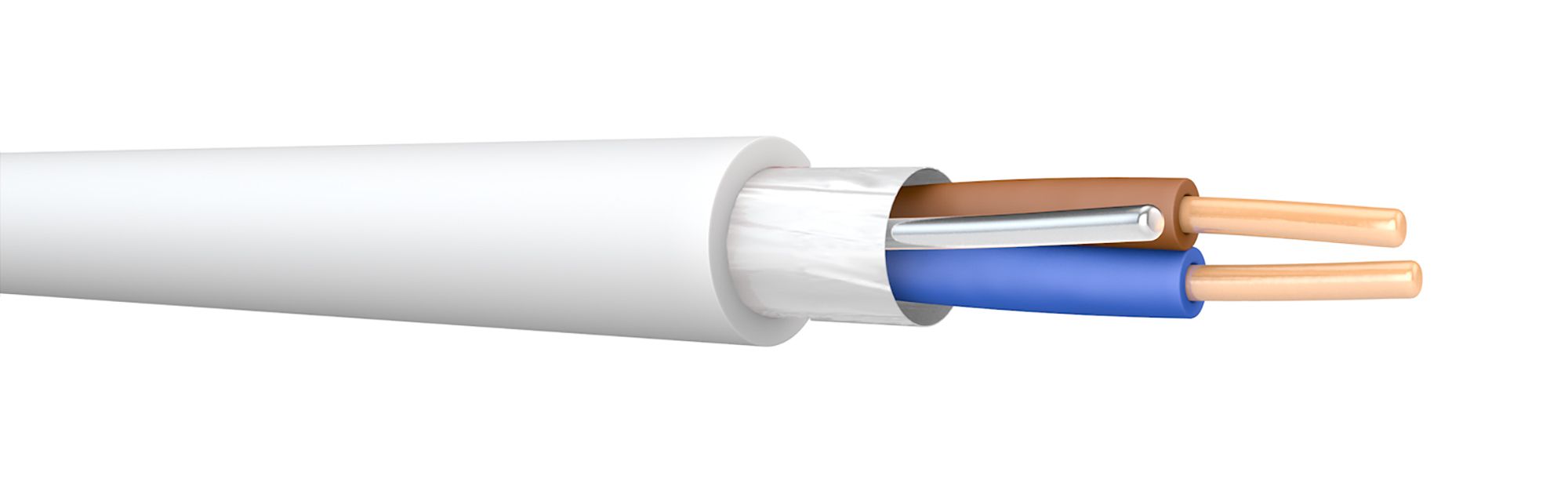Prysmian FP200 White 2 core Fire resistant cable, 1.5mm² x 50m