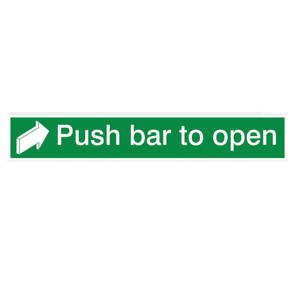 Push bar to open PVC Safety sign, (H)75mm (W)450mm