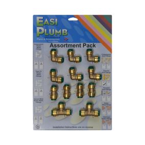 Push-fit 12 piece Pipe fittings pack