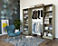 Qazar Matt light oak effect Large Wardrobe Bedroom Internal Freestanding Dressing kit (H)2000mm (L)2200mm (W)2200mm (D)480mm