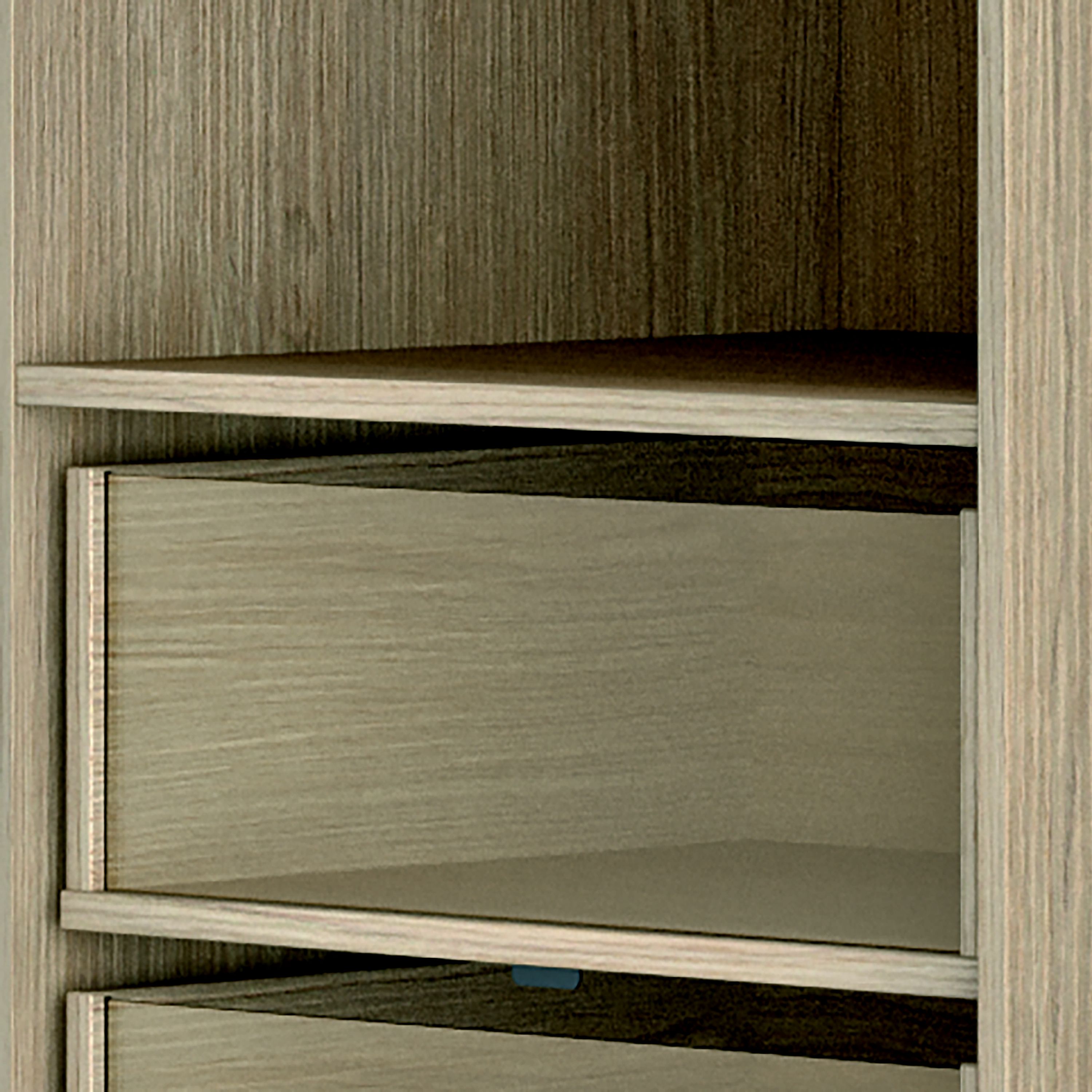 Qazar Matt light oak effect Large Wardrobe storage unit (H)2000mm (L)2200mm (W)2200mm (D)480mm