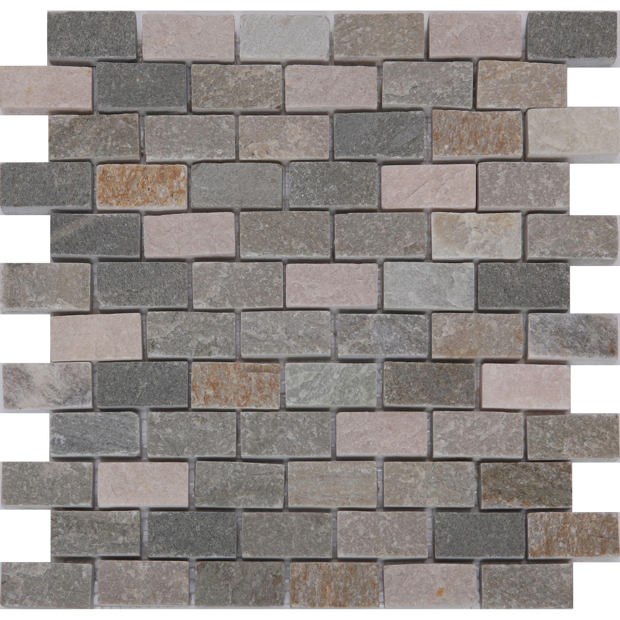 Quartzite Beige Polished Natural stone Mosaic tile sheet, (L)300mm (W)300mm