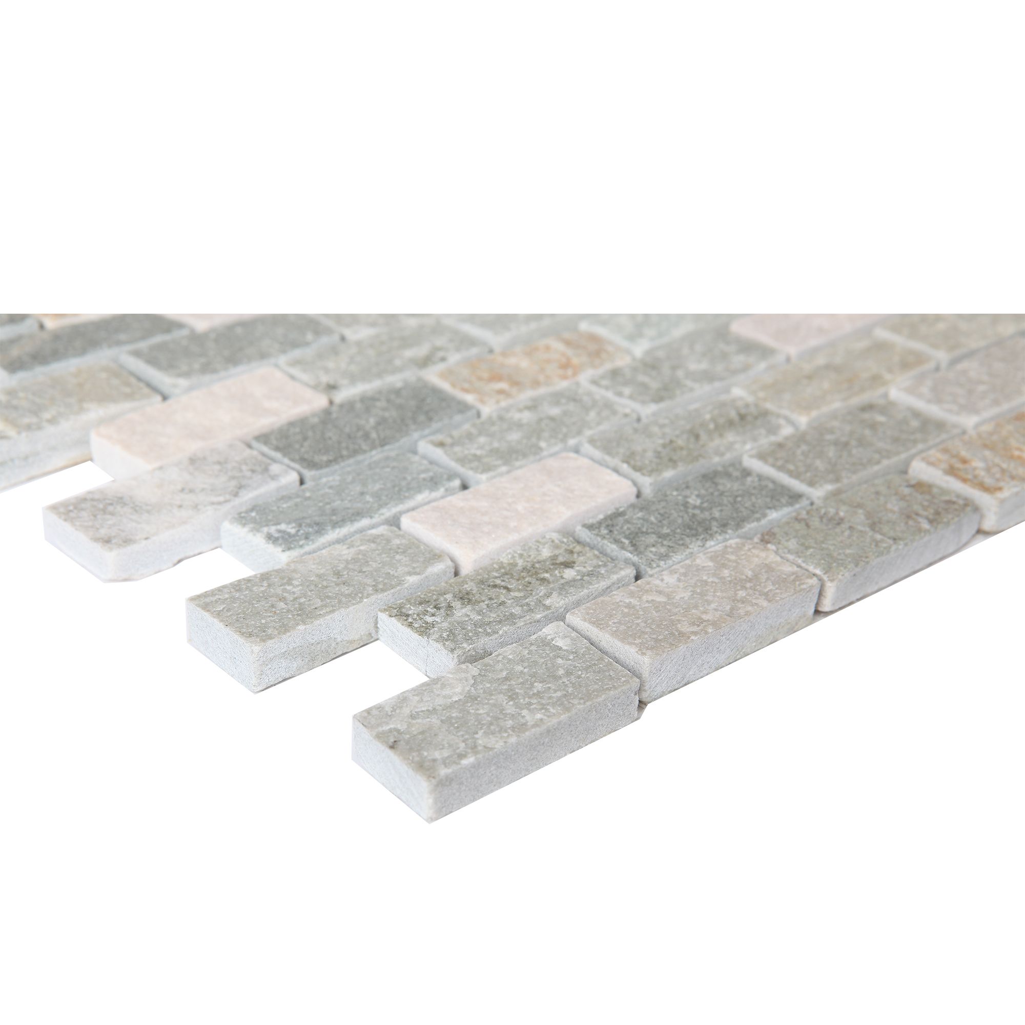 Quartzite Beige Polished Natural stone Mosaic tile sheet, (L)300mm (W)300mm