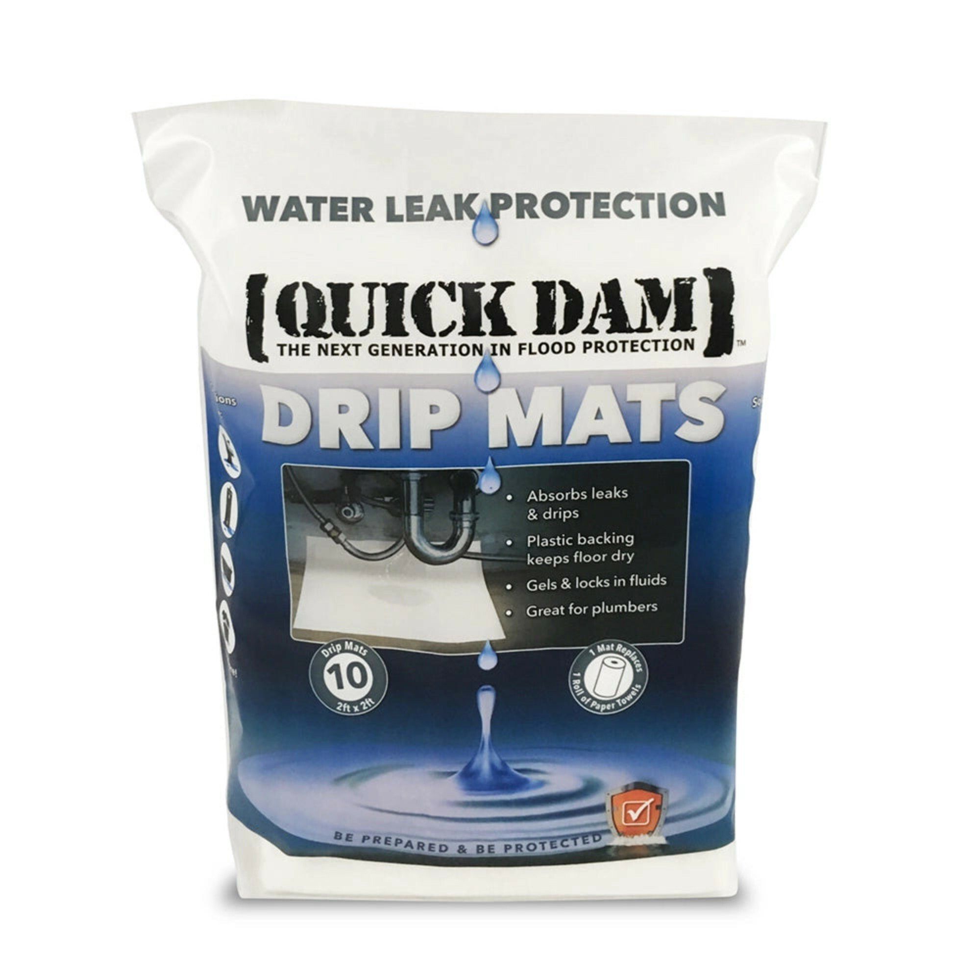 Quick Dam Water activated Absorbent pads (H)61cm (L)61cm, Pack of 10