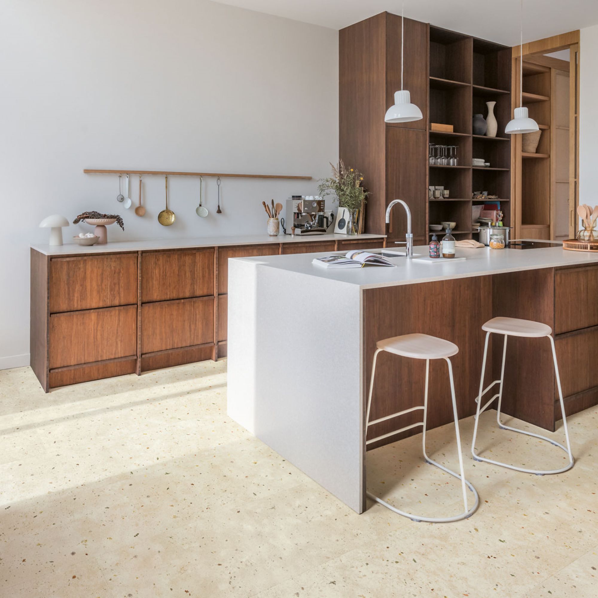 Quick-step Aquanto Cream Stone effect Embossed Laminate Tile Sample