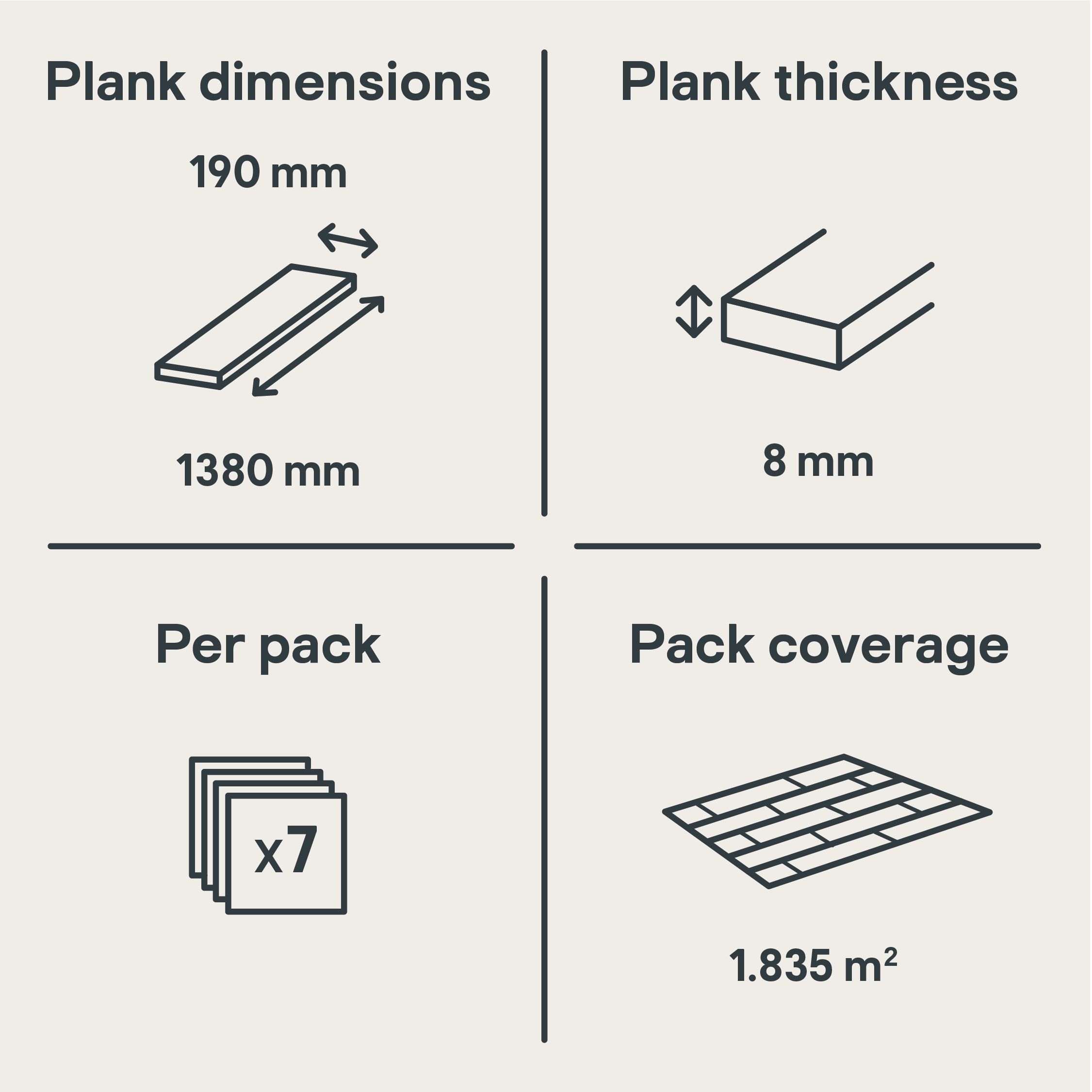 Quick-step Aquanto Light grey Oak effect Laminate Flooring, 1.835m²