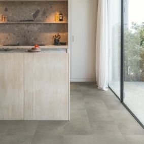 Quick-step Lima Grey Concrete effect Vinyl Tile, With integrated underlay 1.85m²