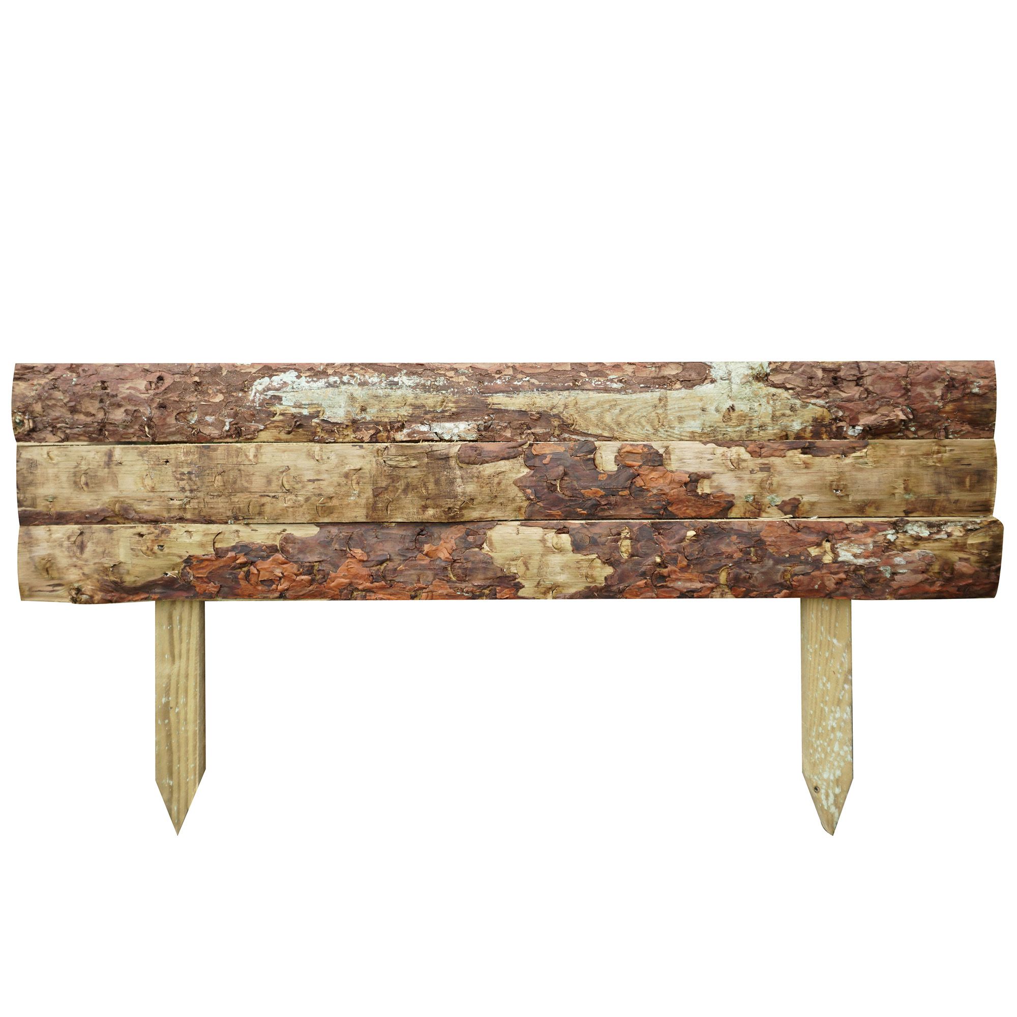 Rancho Pine Bark Horizontal log edging (H)36cm (L)0.75m