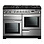 Rangemaster PDL110DFFSS/C Freestanding Electric Range cooker with Gas Hob - Stainless steel effect