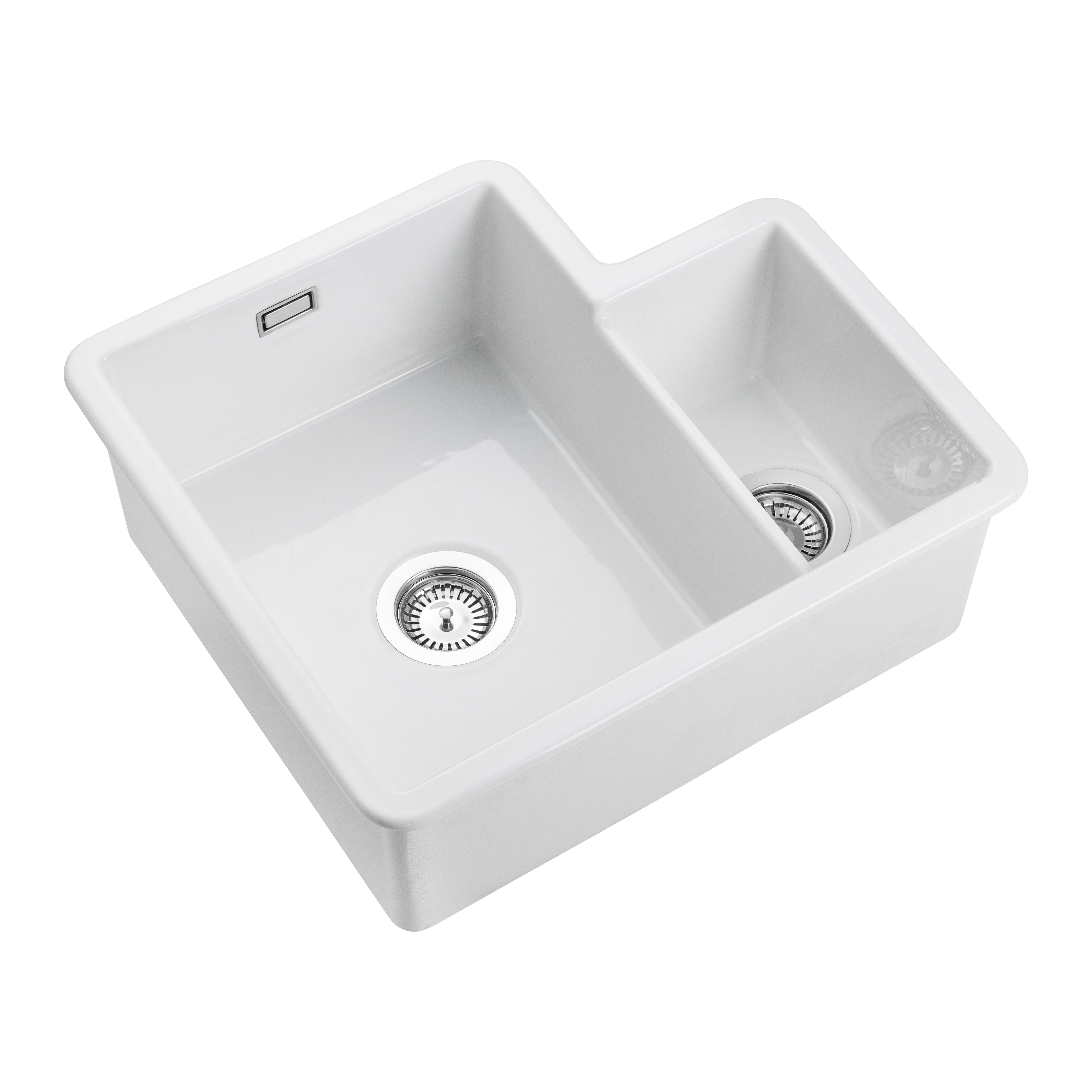 Rangemaster Rustique White Ceramic 1.3 Bowl Sink 522mm x 595mm