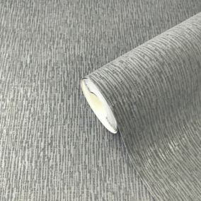 Rasch Fusion Charcoal Fabric effect Textured Wallpaper Sample