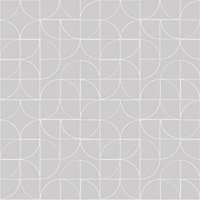 Rasch Retro Grey Geometric Metallic effect Textured Wallpaper