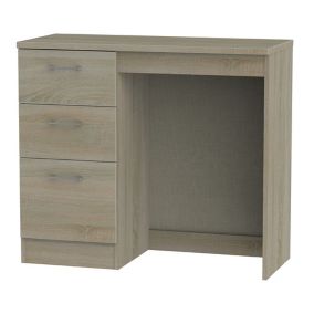 Ready assembled Dark oak effect 3 drawer Desk (H)795mm (W)415mm (D)415mm