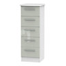 Ready assembled High gloss grey & white 5 Drawer Chest of drawers (H)1075mm (W)395mm (D)415mm