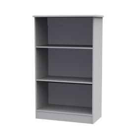 Ready assembled Matt grey Freestanding Bookcase, (H)1245mm (W)765mm