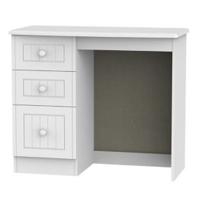 Ready assembled Matt white Vanity 3 drawer Desk (H)795mm (W)415mm (D)415mm