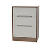 Ready assembled Satin cashmere oak effect 3 Drawer Midi Chest of drawers (H)795mm (W)570mm (D)395mm