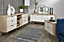 Ready assembled White oak effect TV furniture stand with 2 shelves, (H)74cm x (W)97cm x (D)39.5cm