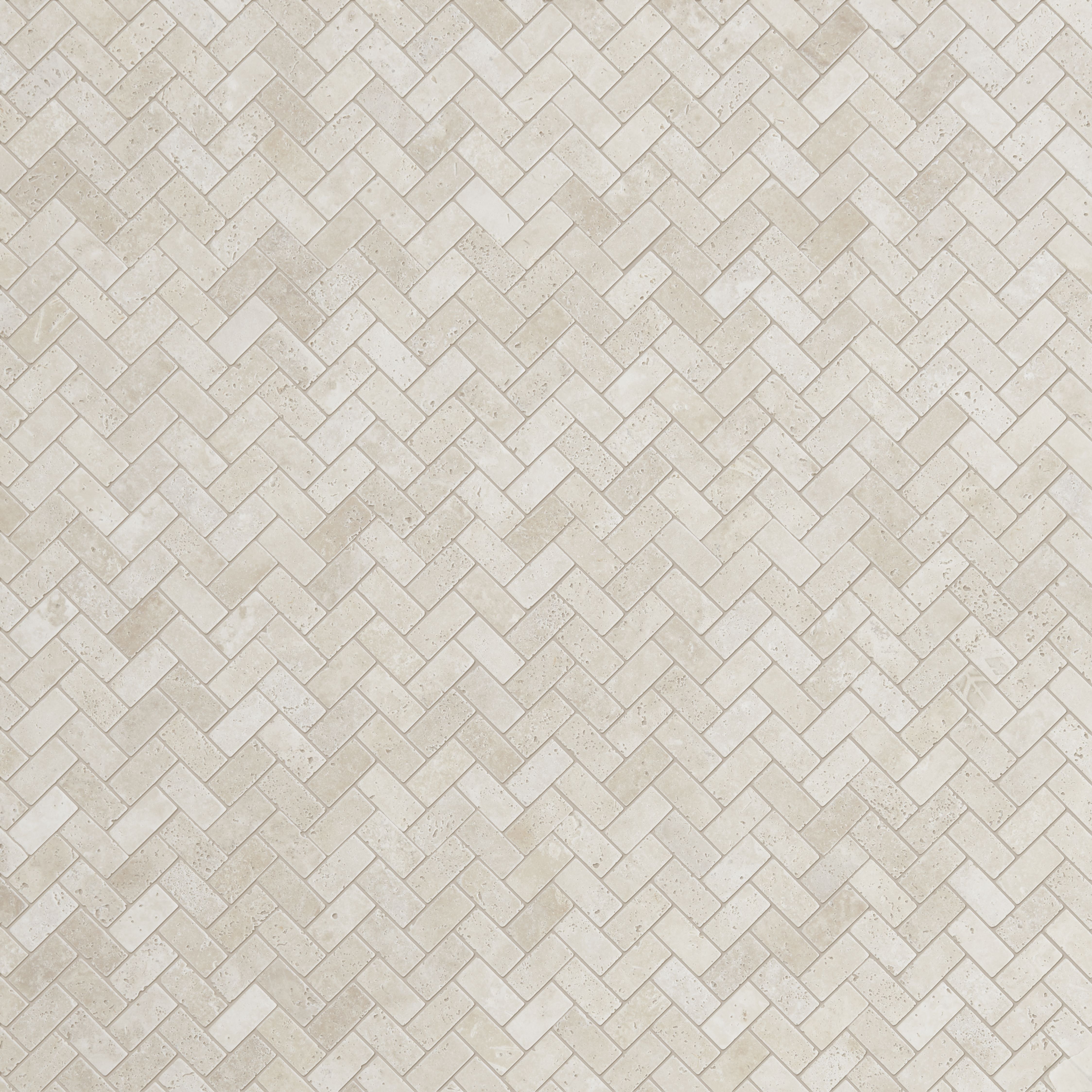 Real tumbled travertine Beige Natural stone Mosaic tile sheet, (L)310mm (W)285mm
