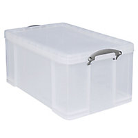 Really Useful Clear 64L Plastic Storage box & Lid
