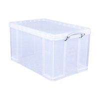 Really Useful Clear 84L Plastic Storage box & Lid