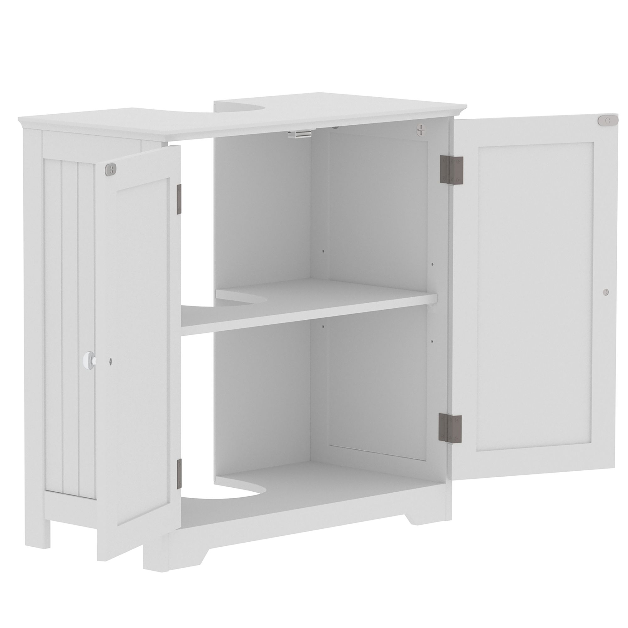 Rebecca Jones Matt White Freestanding Double Bathroom Sink cabinet (H)60cm (W)60cm