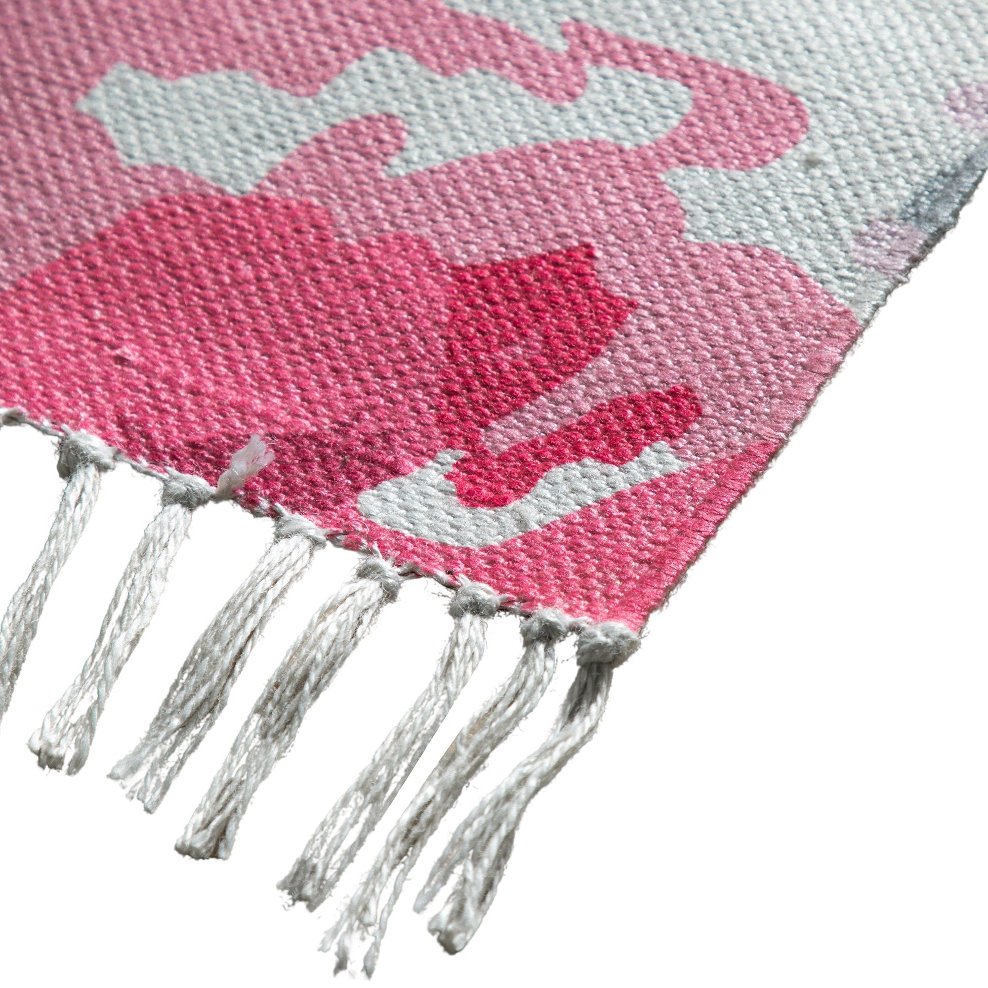 Recycled Pink Floral Rug 170cmx120cm