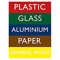 Recycling bin Self-adhesive labels, (H)200mm (W)150mm
