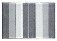 Recylon Grey Striped Heavy duty Mat, 120cm x 67cm