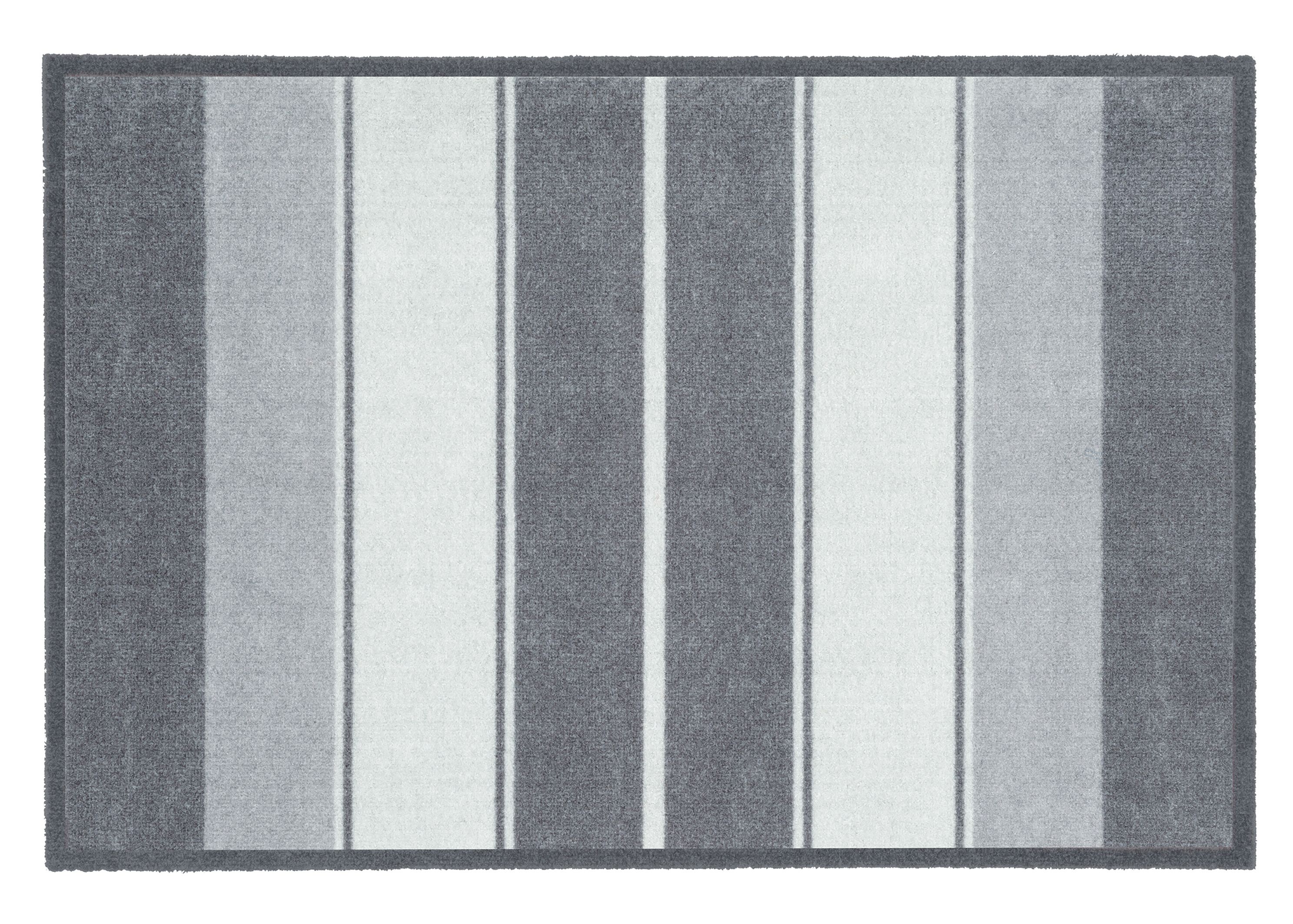Recylon Grey Striped Heavy duty Mat, 120cm x 67cm