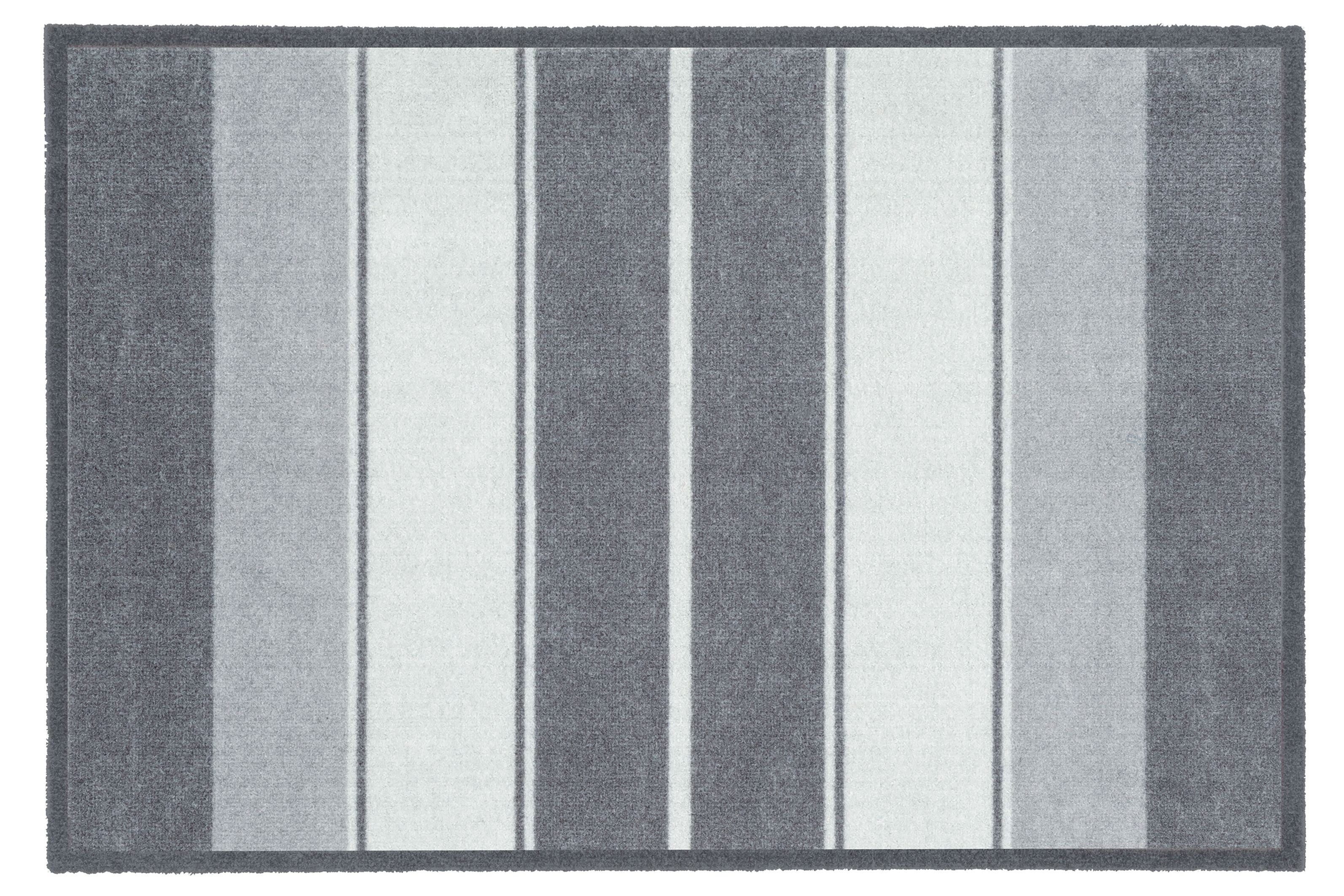 Recylon Grey Striped Heavy duty Mat, 75cm x 50cm