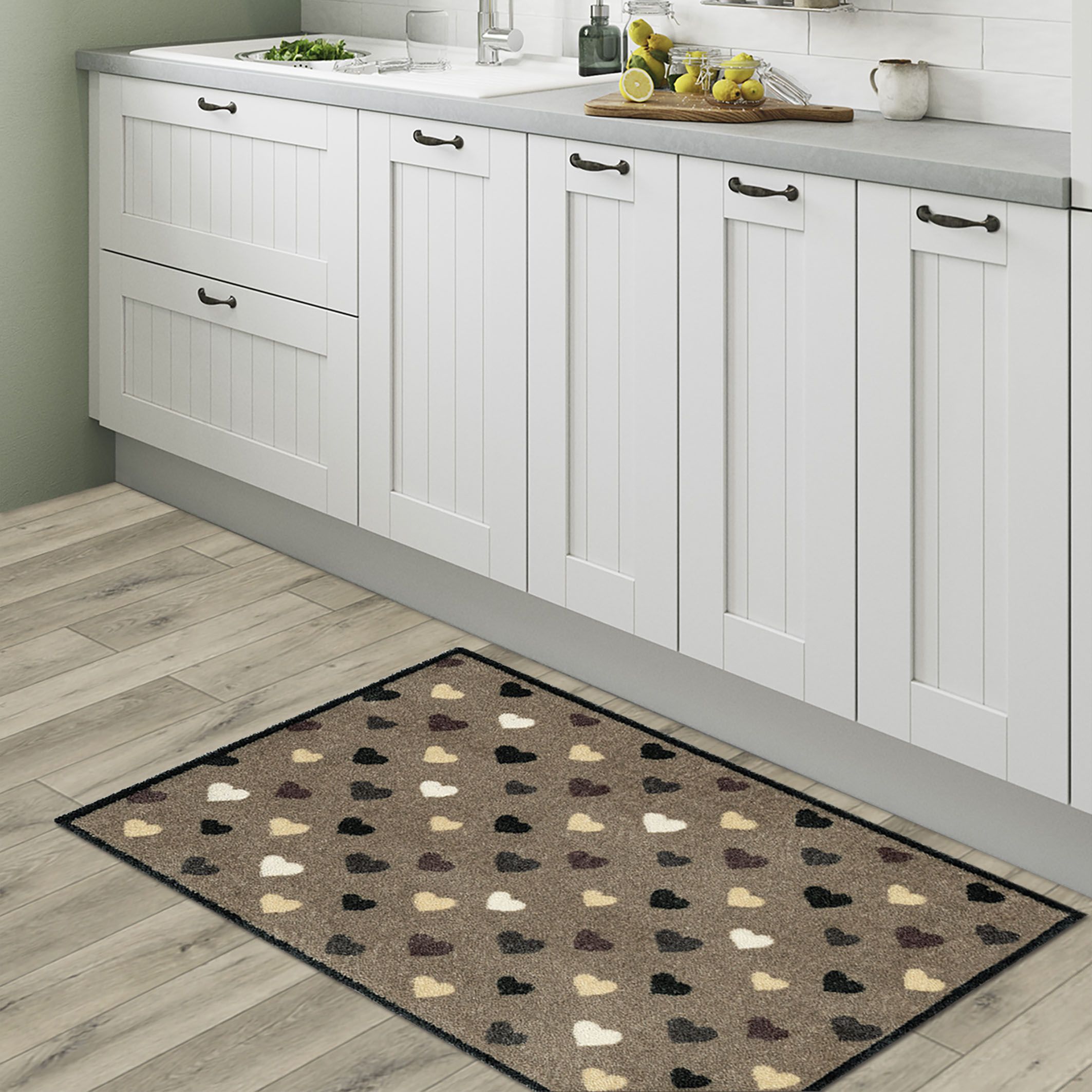 Recylon Multi Heart design Heavy duty Mat, 120cm x 67cm